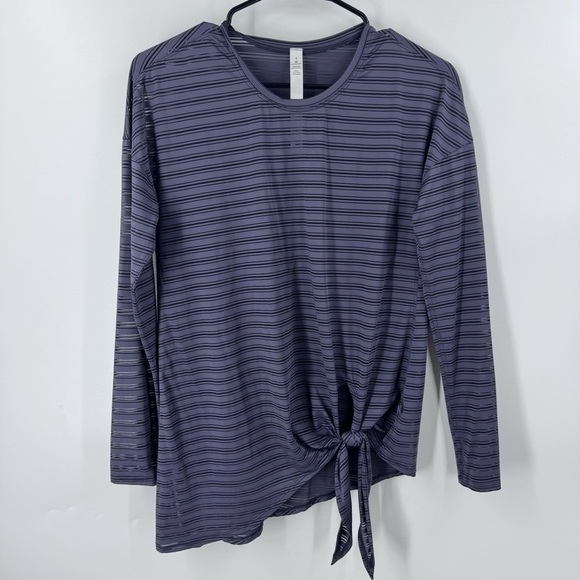 Lululemon Athletica Striped purple / Black Lightweight sheer top. - Picture 2 of 8